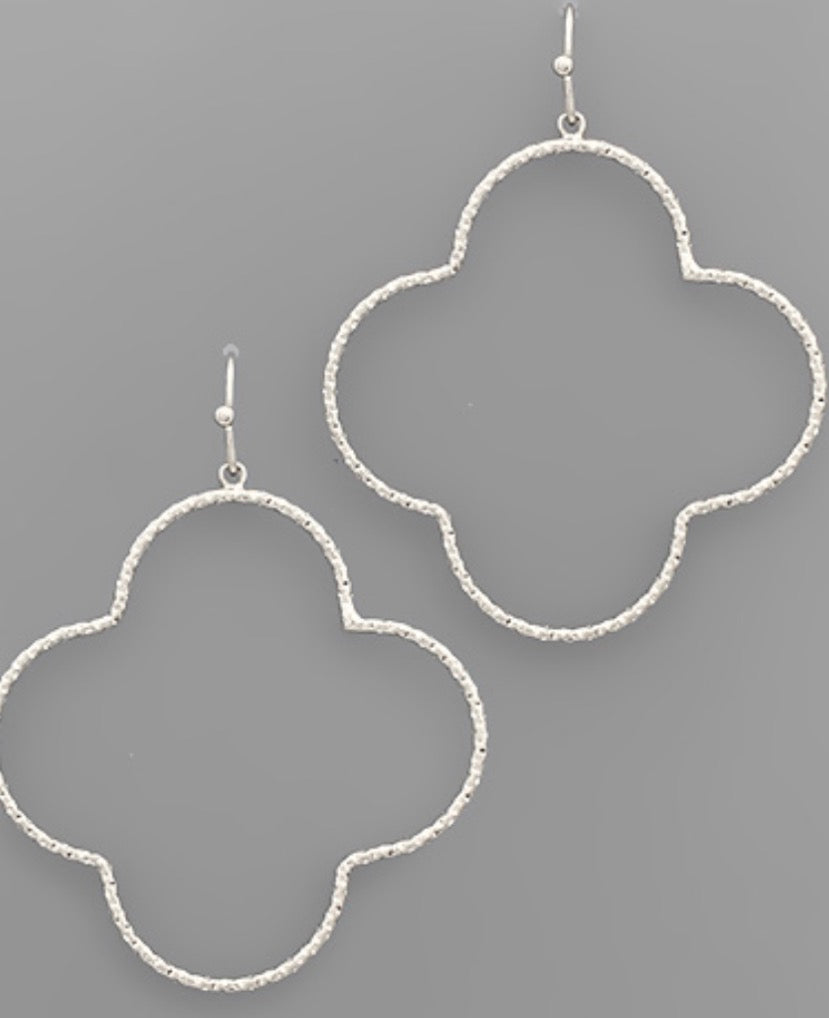 Textured Clover Earrings