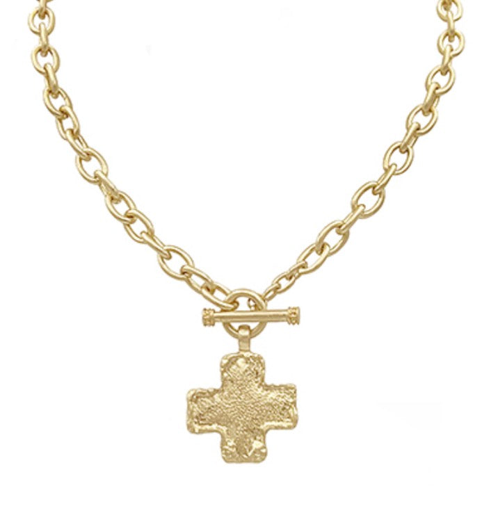 Textured Cross Necklace