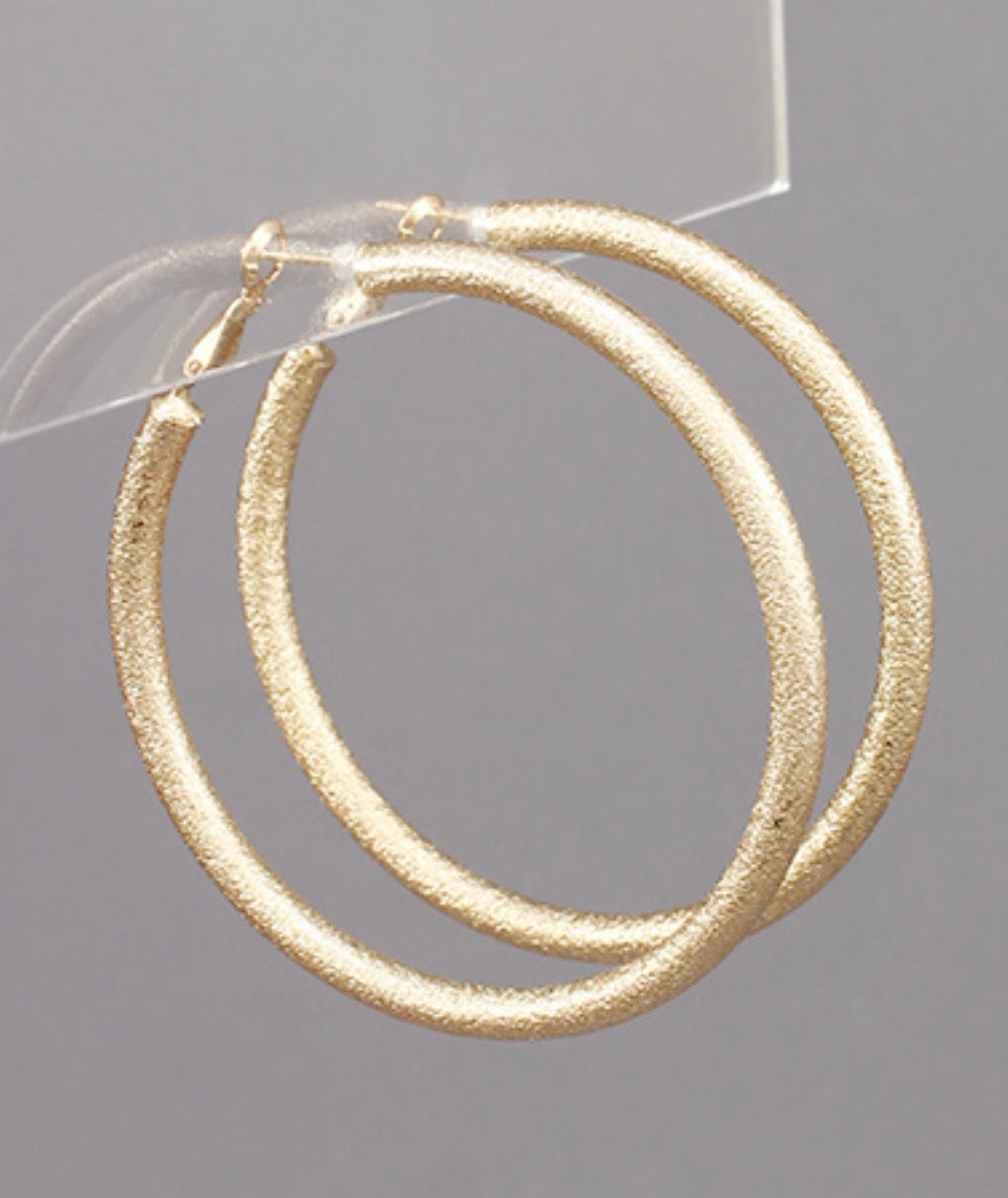 60MM Textured Thick Hoop Earrings