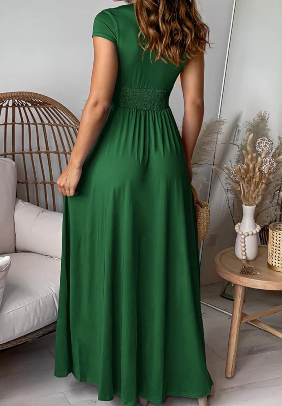 Deep V Neck Maxi Dress