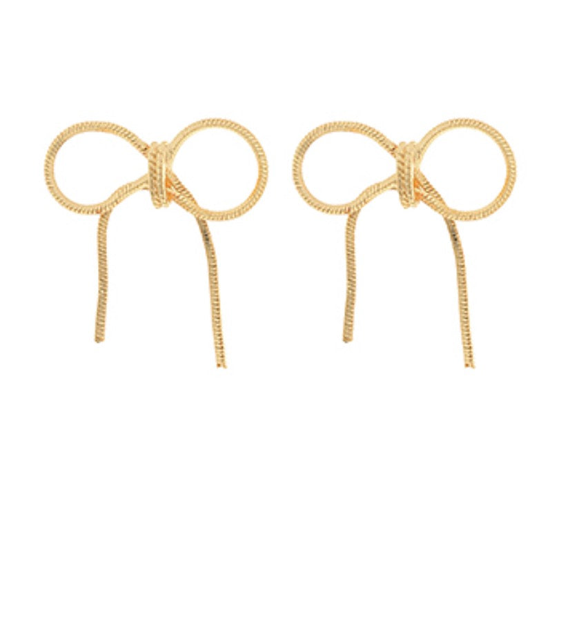 Round Chain Bow Earrings
