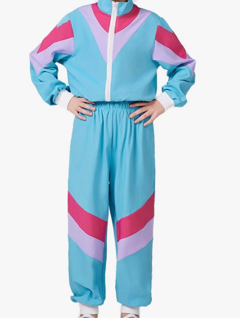 Retro Windbreaker Set Little Girls Workout Costume Outfit Track Suit for Girls