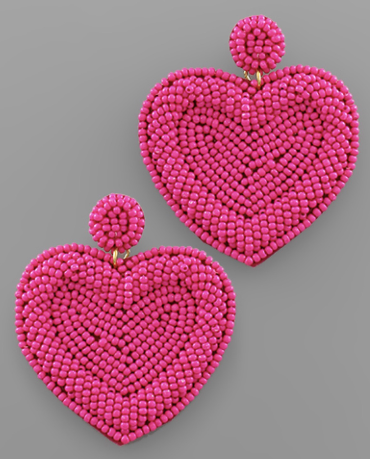 Bead Heart Earrings