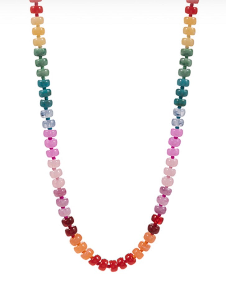 Flat Round Beaded Necklace