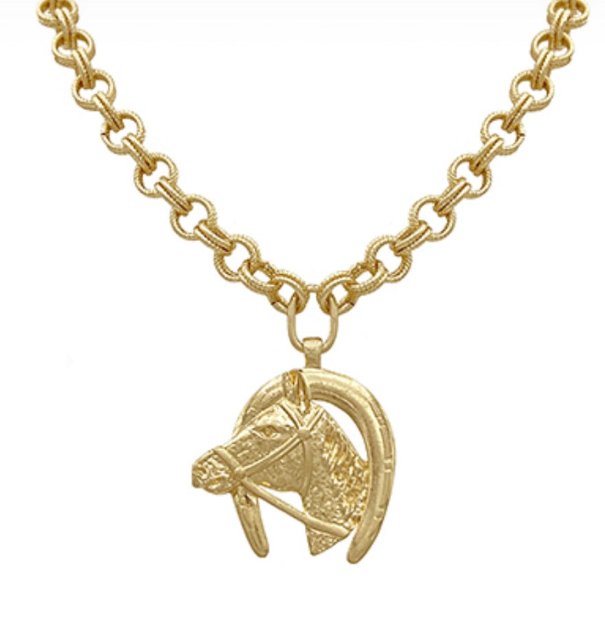 Horse & Horseshoe Necklace