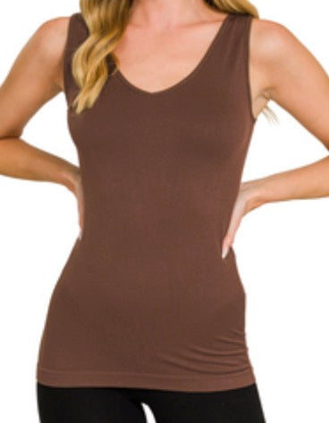 Two Way V-neck/Scoop neck Seamless Tank