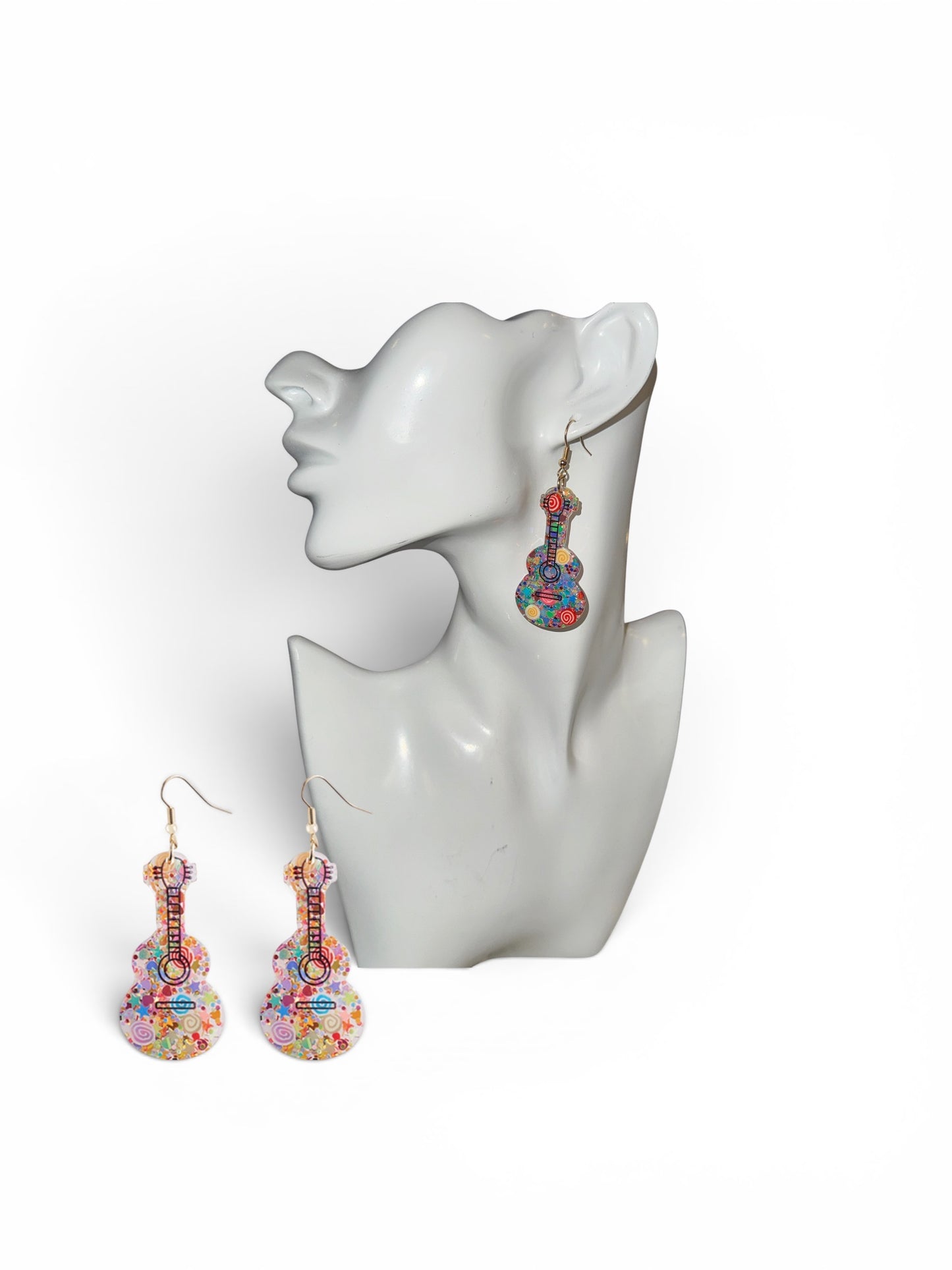 Confetti Guitar Dangle Earrings