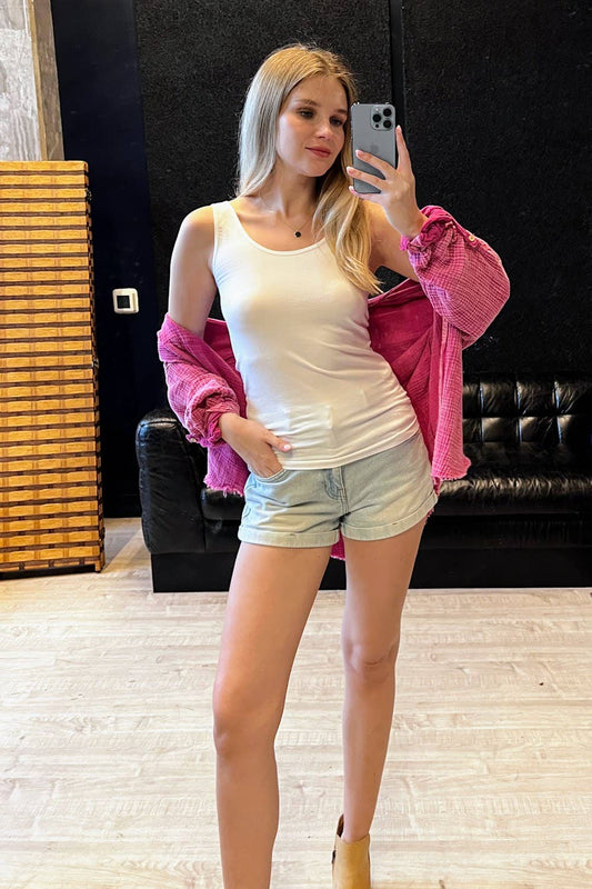 Two Way V-neck/Scoop neck Seamless Tank