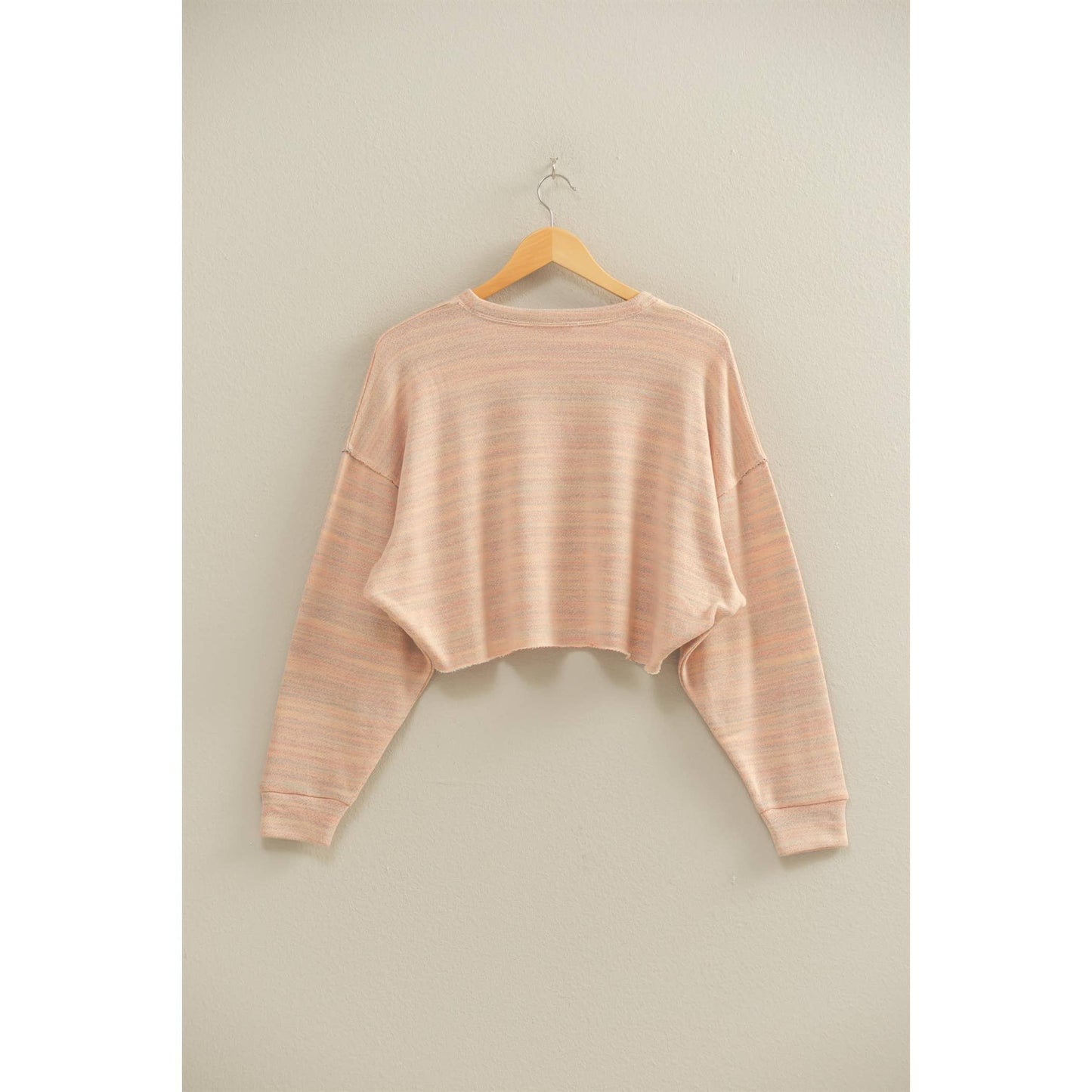Drop-Shoulder Cropped Top Sweater