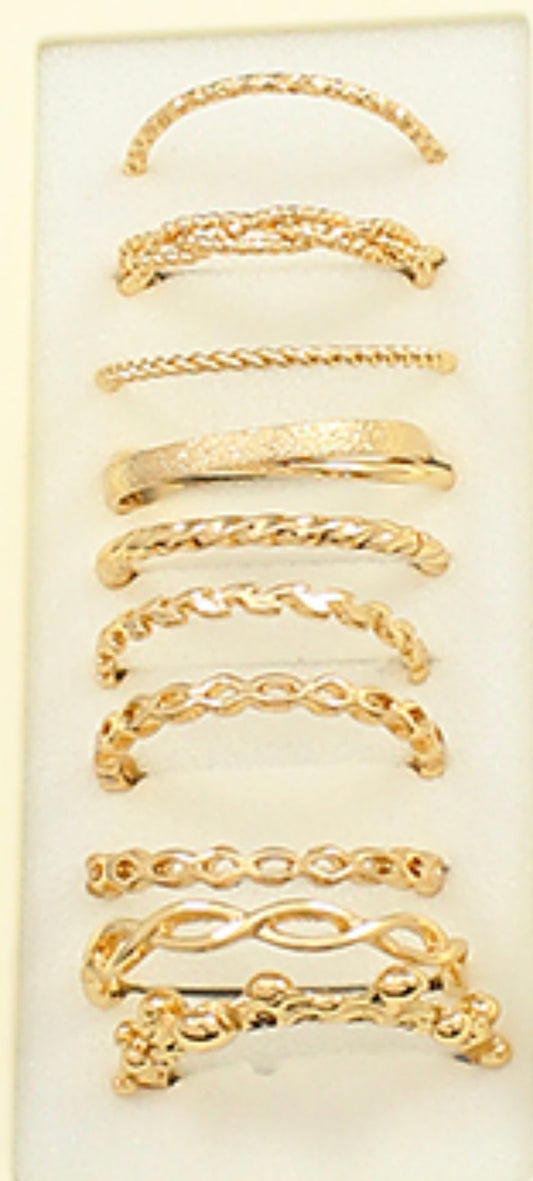 Chain & Twisted Ring Set