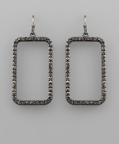 Paved Rectangle Earrings