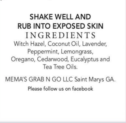 Mema’s Natural No Bite Bug Spray