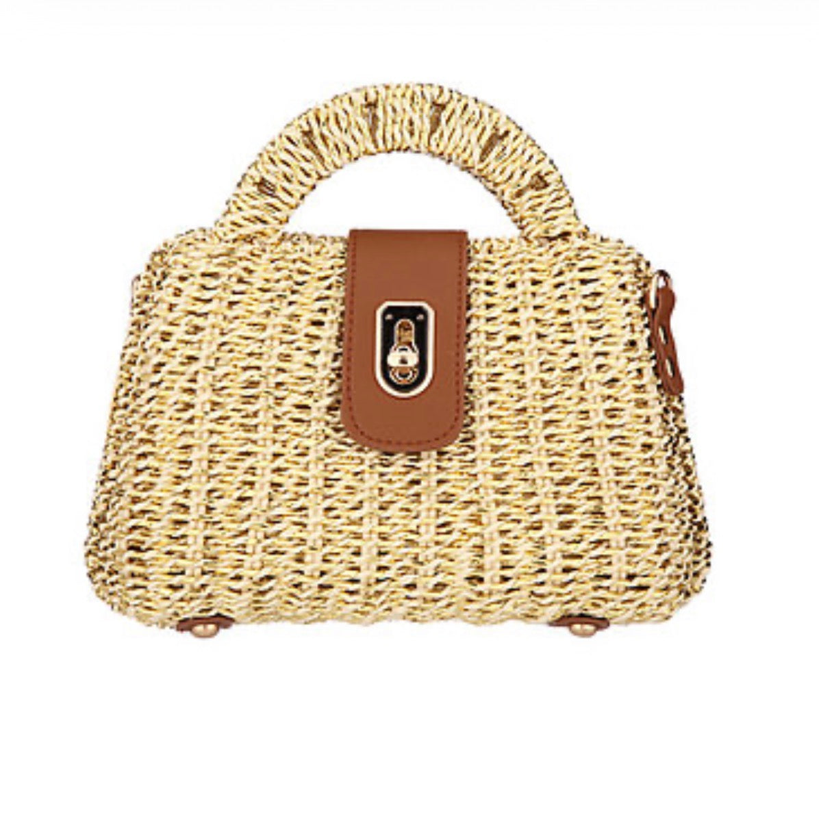 Locking Wicker Gold Purse