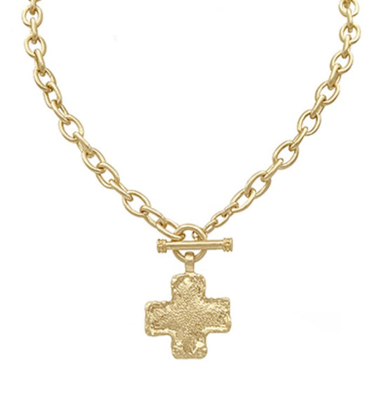 Textured Cross Necklace