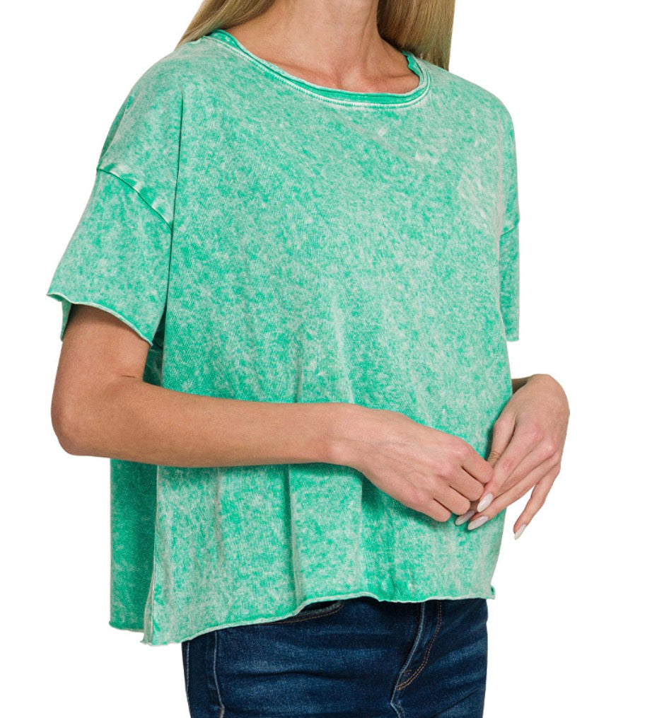 Halo Washed Short Sleeve Top