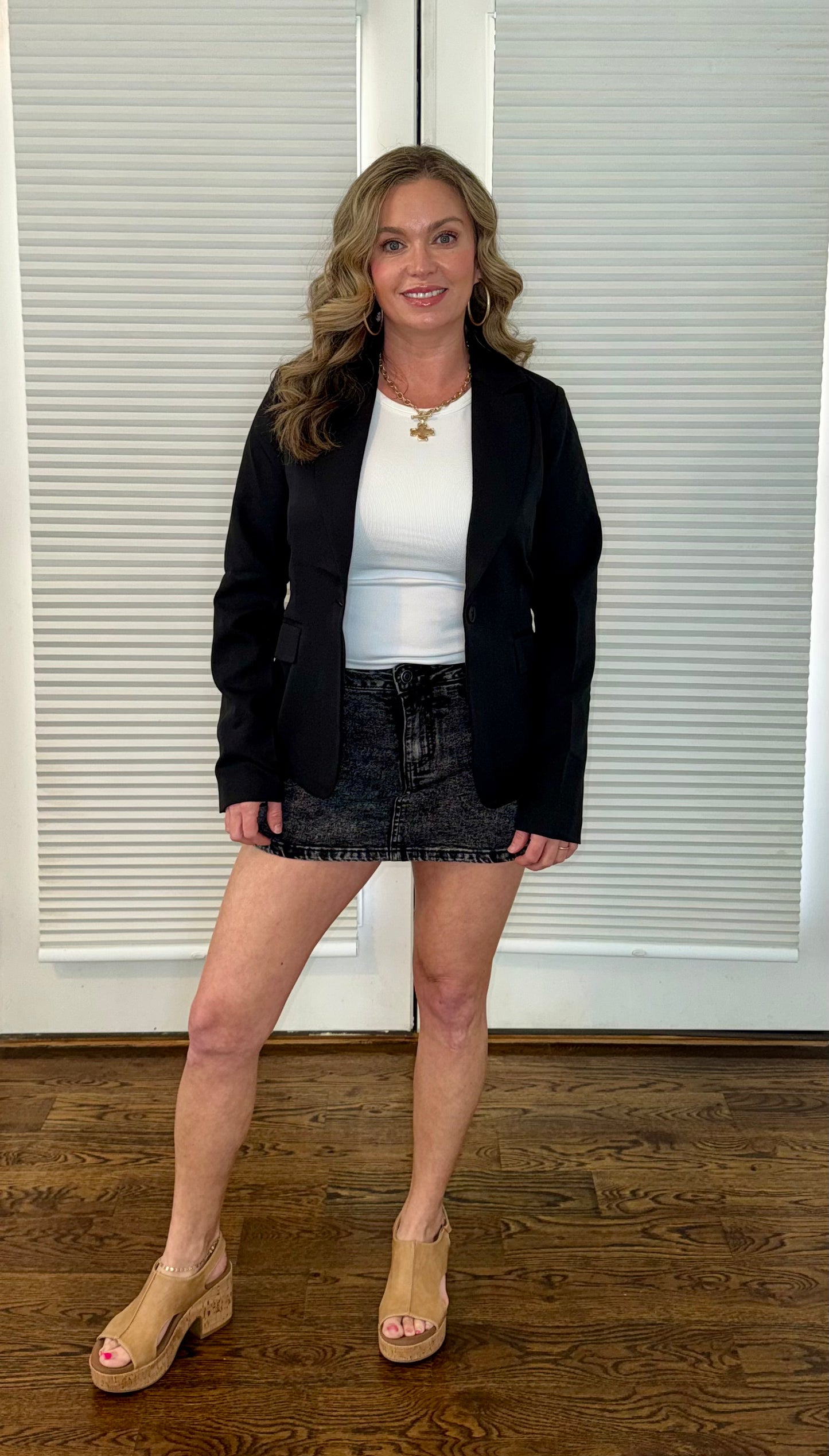 Black Single Button Blazer