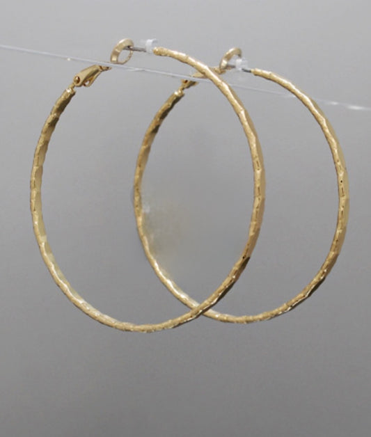 Gold Textured Hoops