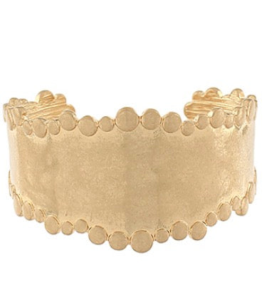 Gold Disk Outline Cuff Bracelet