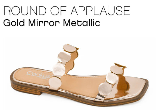 Corkys Round of Applause Sandal - Gold Mirror