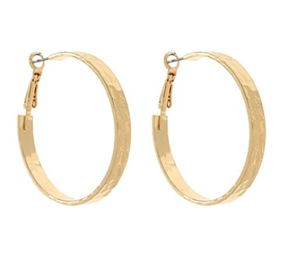 Textured Small Gold Hoops