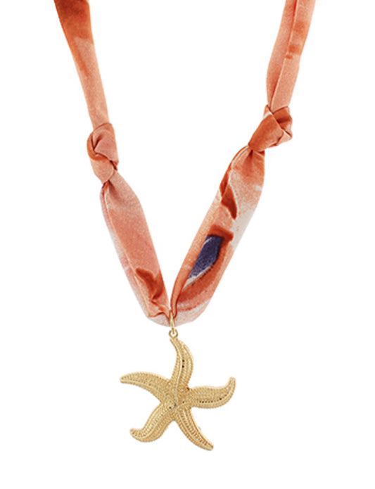 Starfish Pendant Scarf Necklace