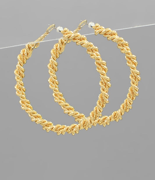 Gold Wrapped Chain Hoops