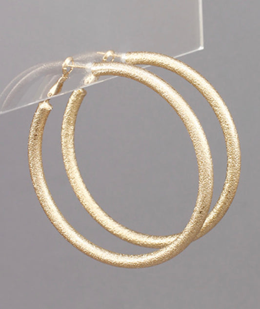 60MM Textured Thick Hoop Earrings