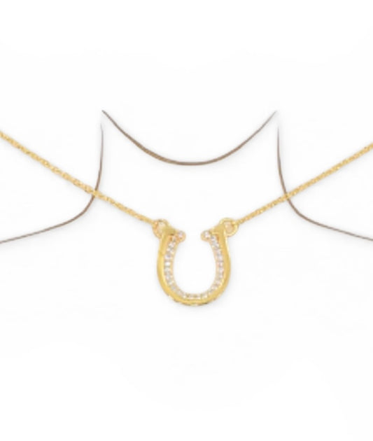 Gold Horseshoe Choker Necklace