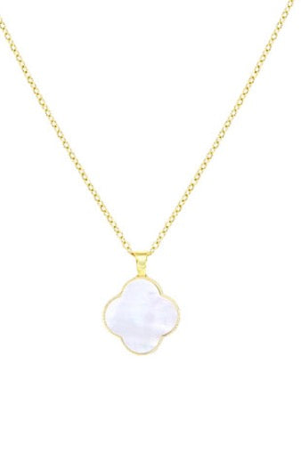 MOP Clover Charm Necklace