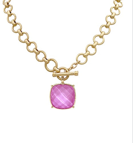 Cushion Cut Pendant Necklace