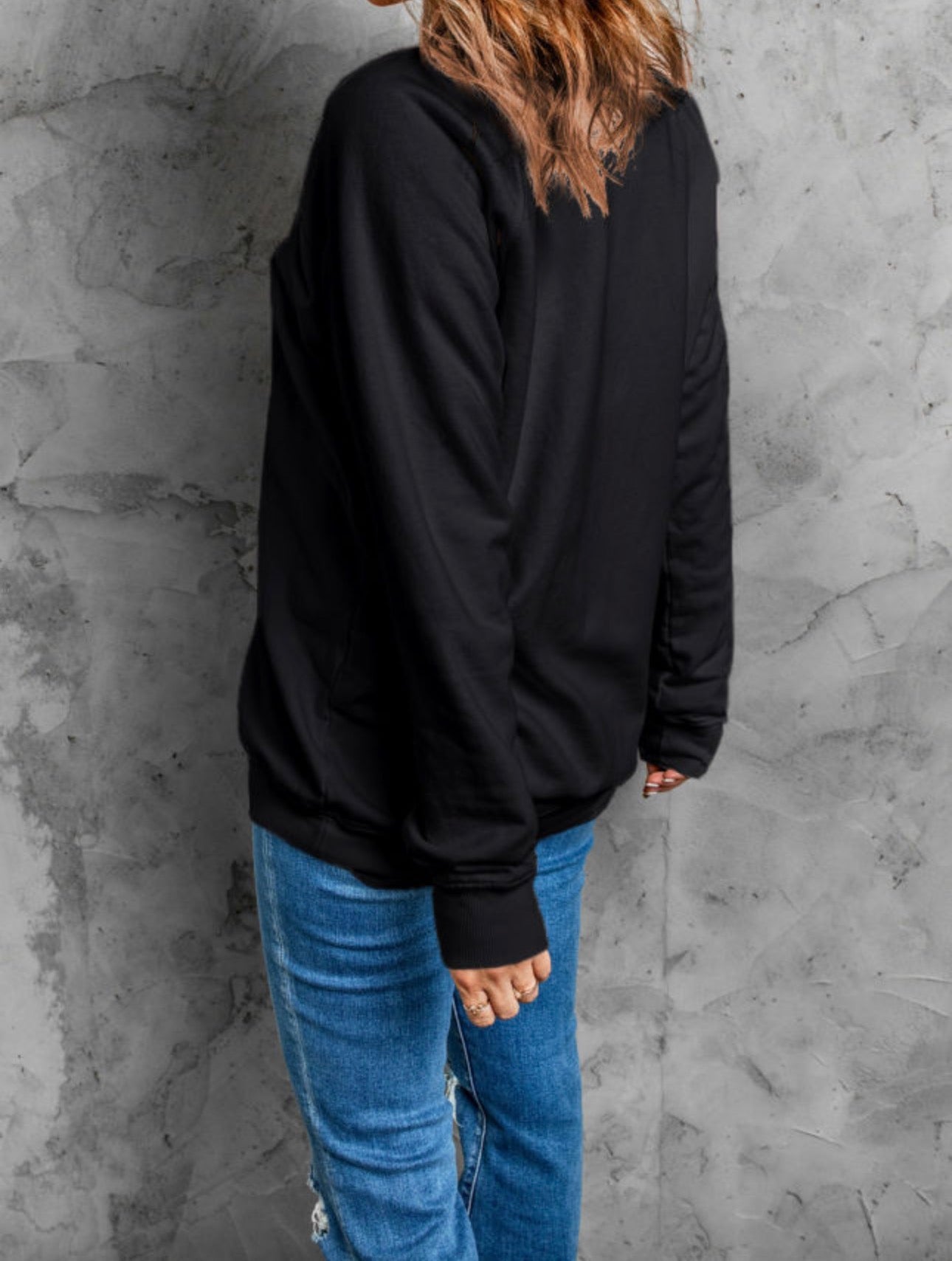 Black Merry & Bright Christmas Tree Graphic Sweatshirt