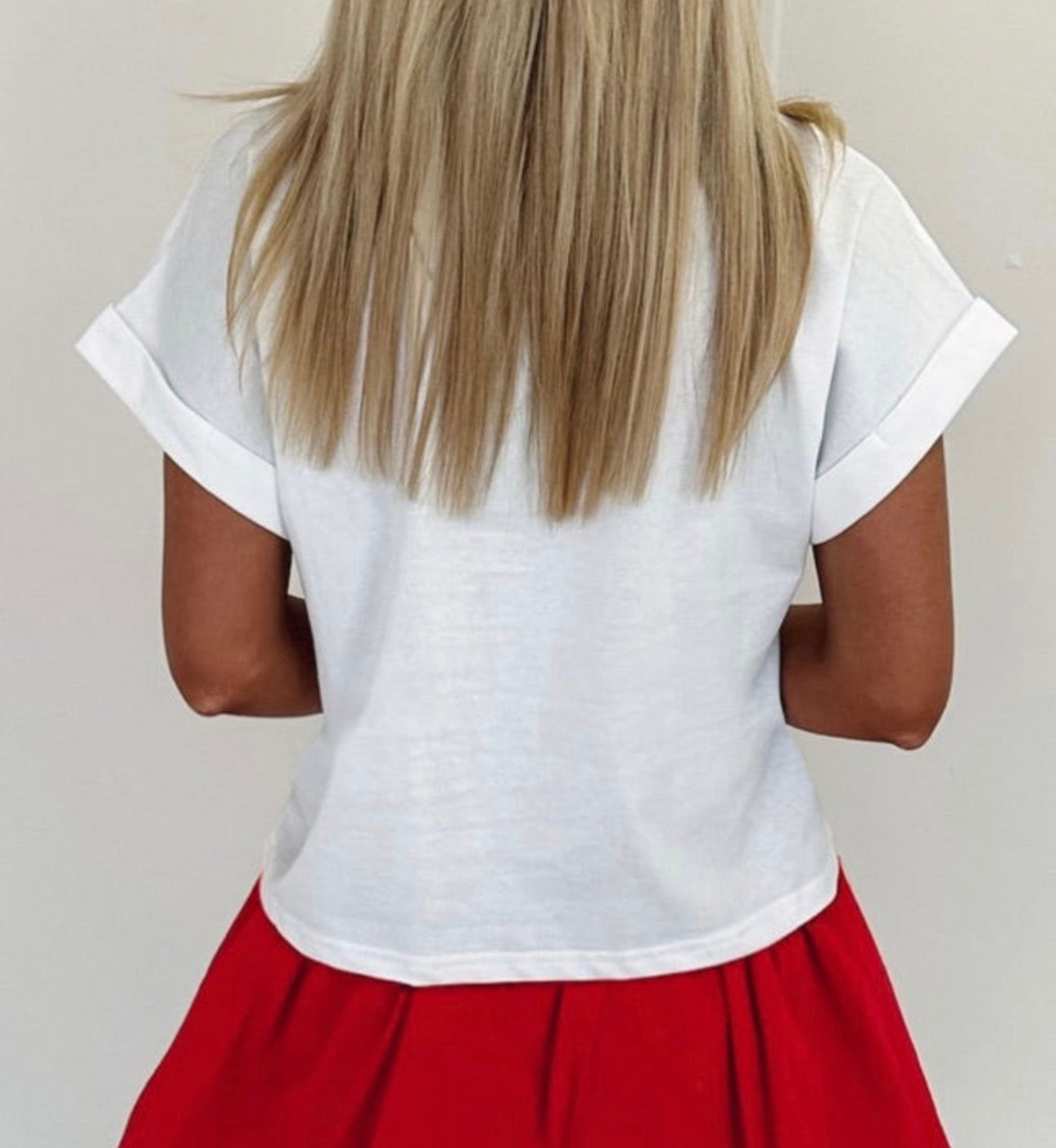 Party in the USA Graphic White Tee Dark Blue Tennis Skort