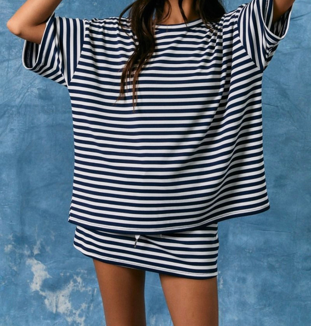 Striped Matching Skort Set -                    le lis collection