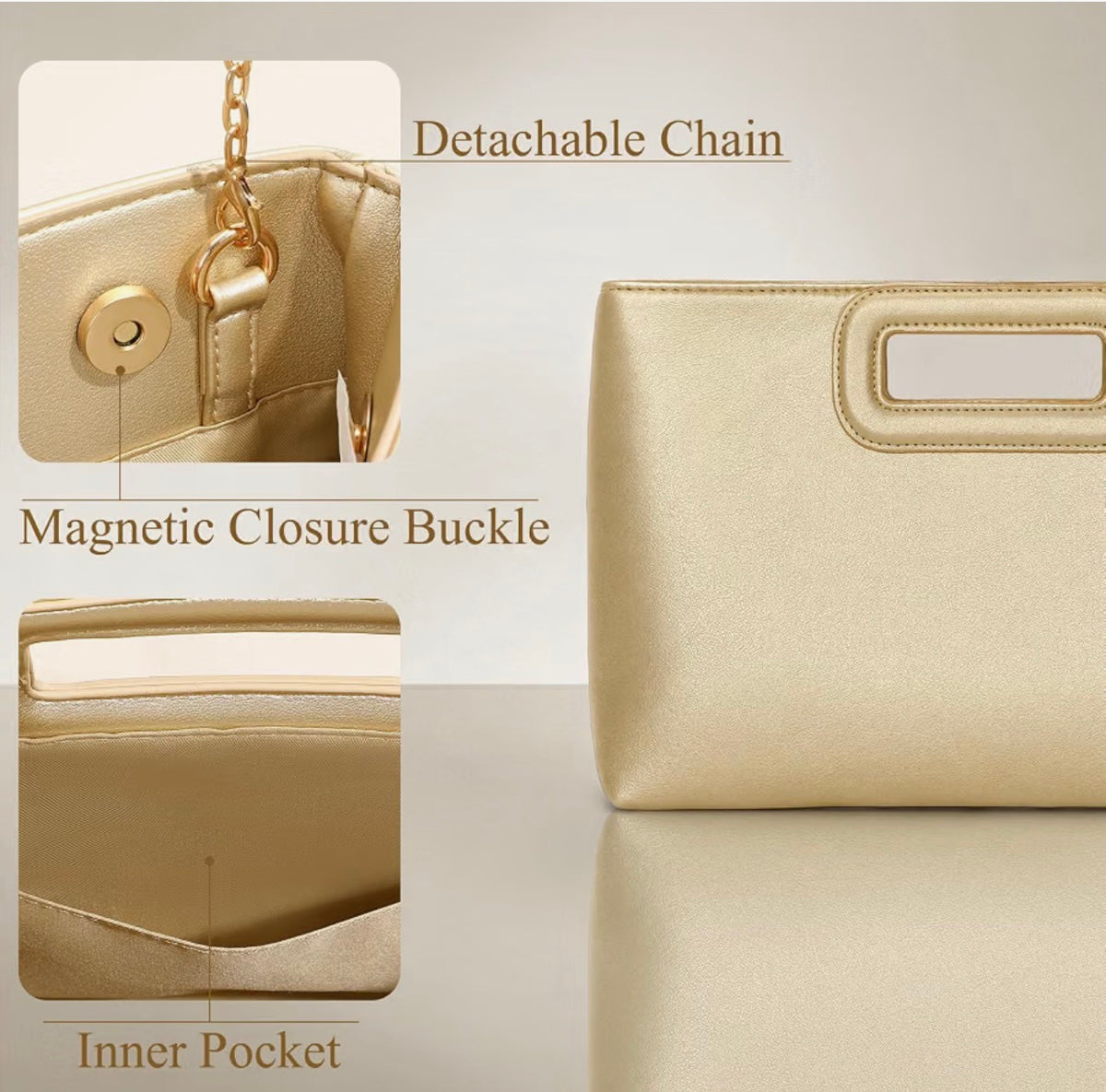 Women's Evening Handbags Clutch Purses for Women with Detachable Chain