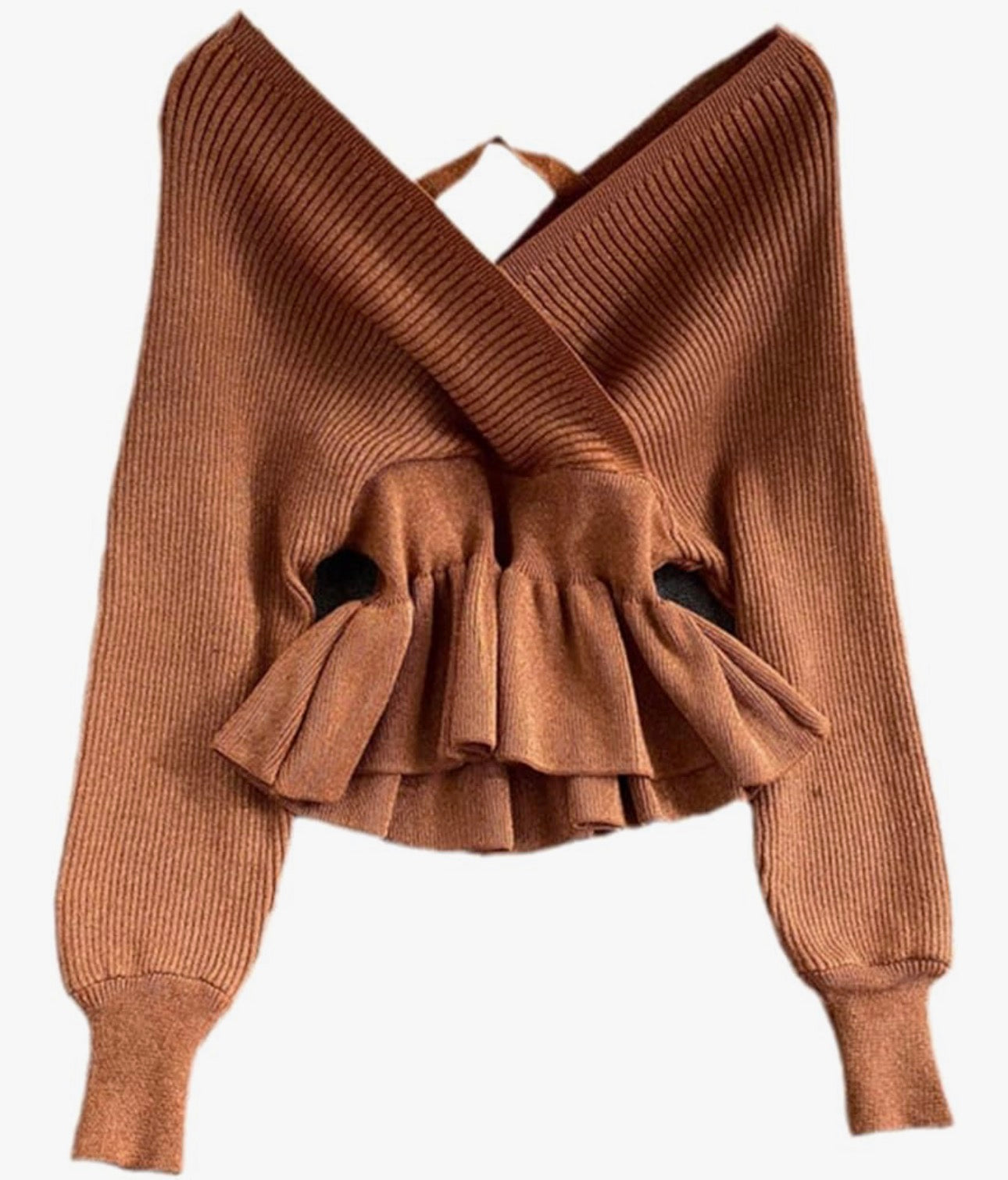 30% OFF - V Neck Fitted Pullover Sweater