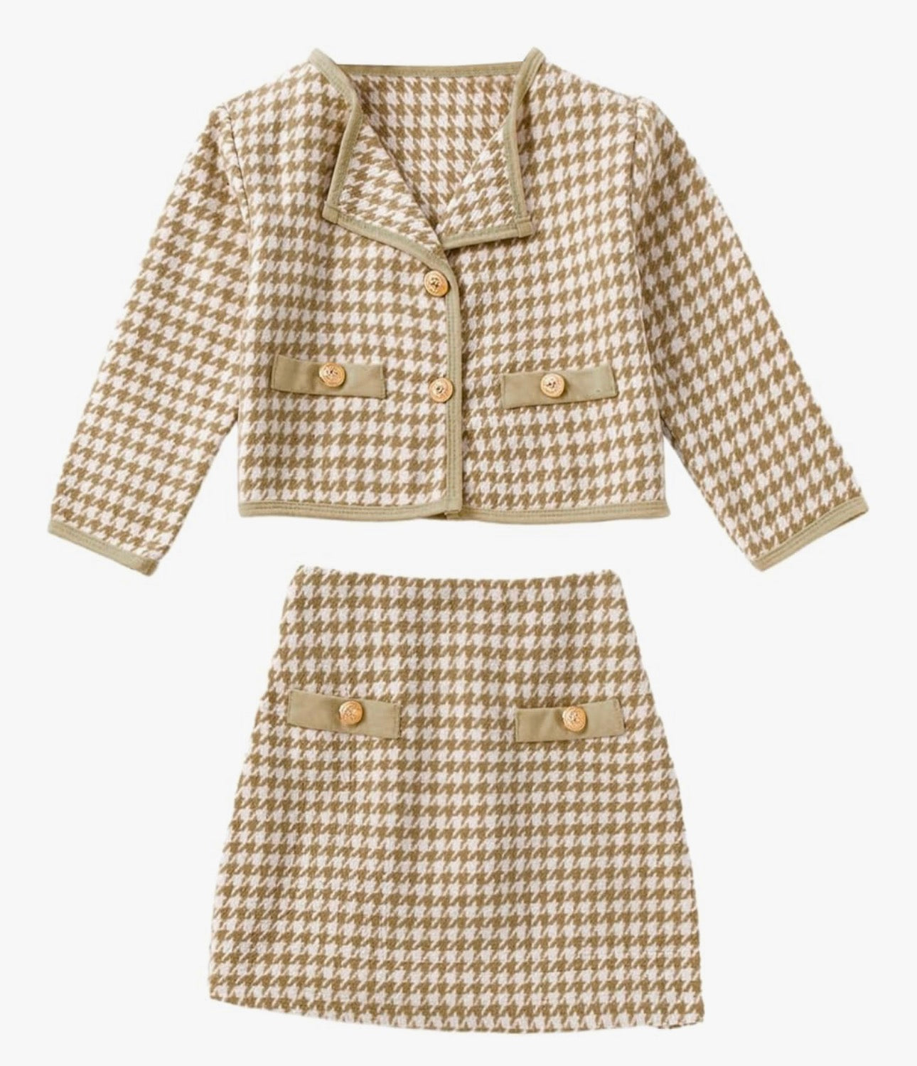 Girls Two Piece Tweed Jacket and  Skirt Set. (YOUTH)