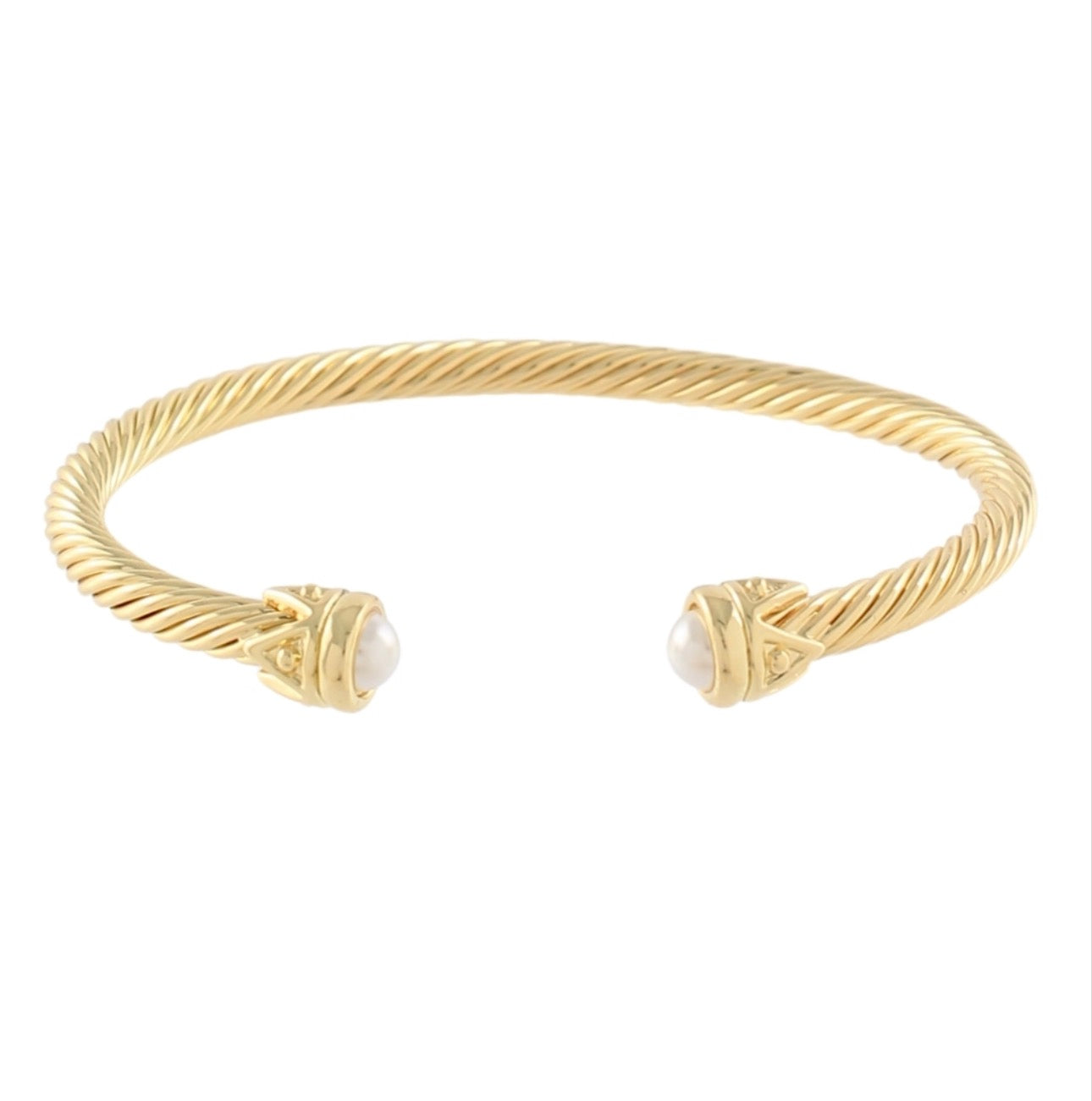 End Pearl Cable Cuff Bracelet