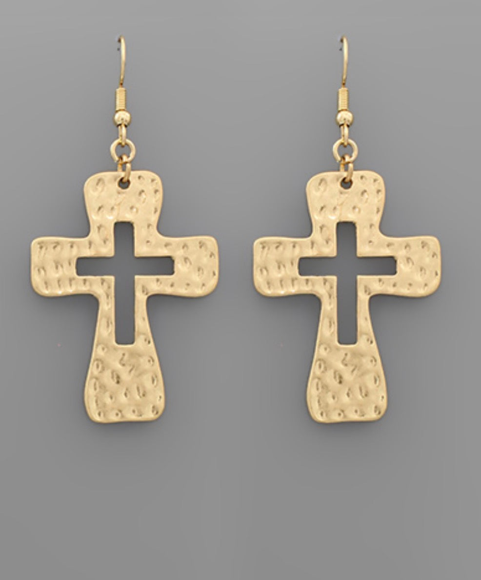 Bubble Cross Earrings