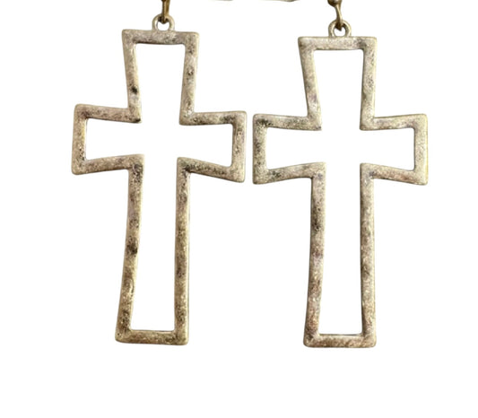 Gold Cross Earrings