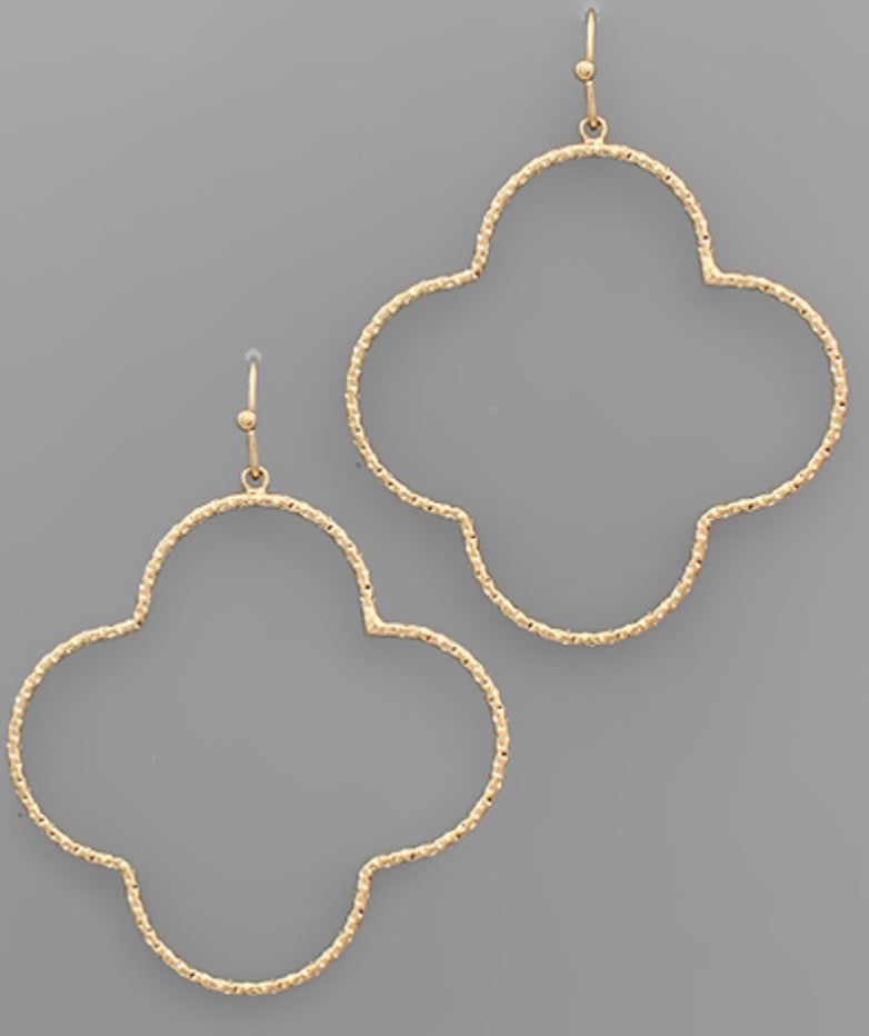 Textured Clover Earrings