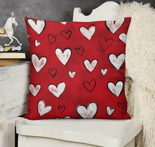 Heart Throw Pillowcase Set