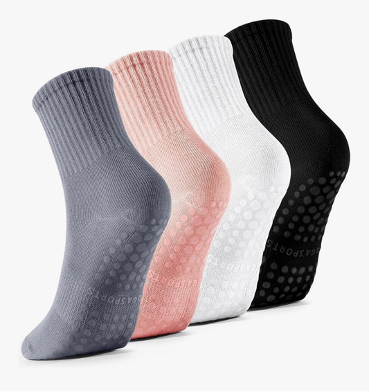 4 Pairs Pilates, Yoga, Barre Socks