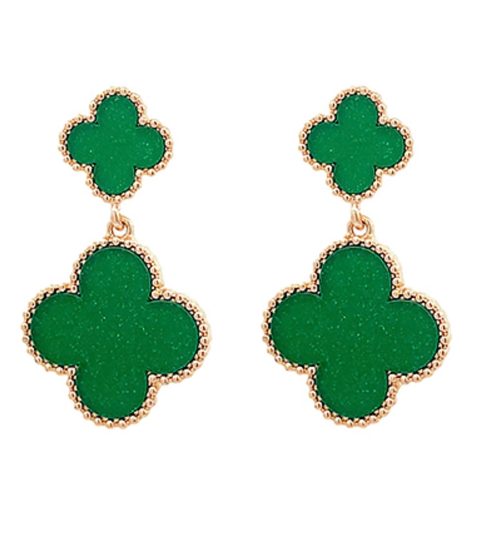 Green Clover Earrings