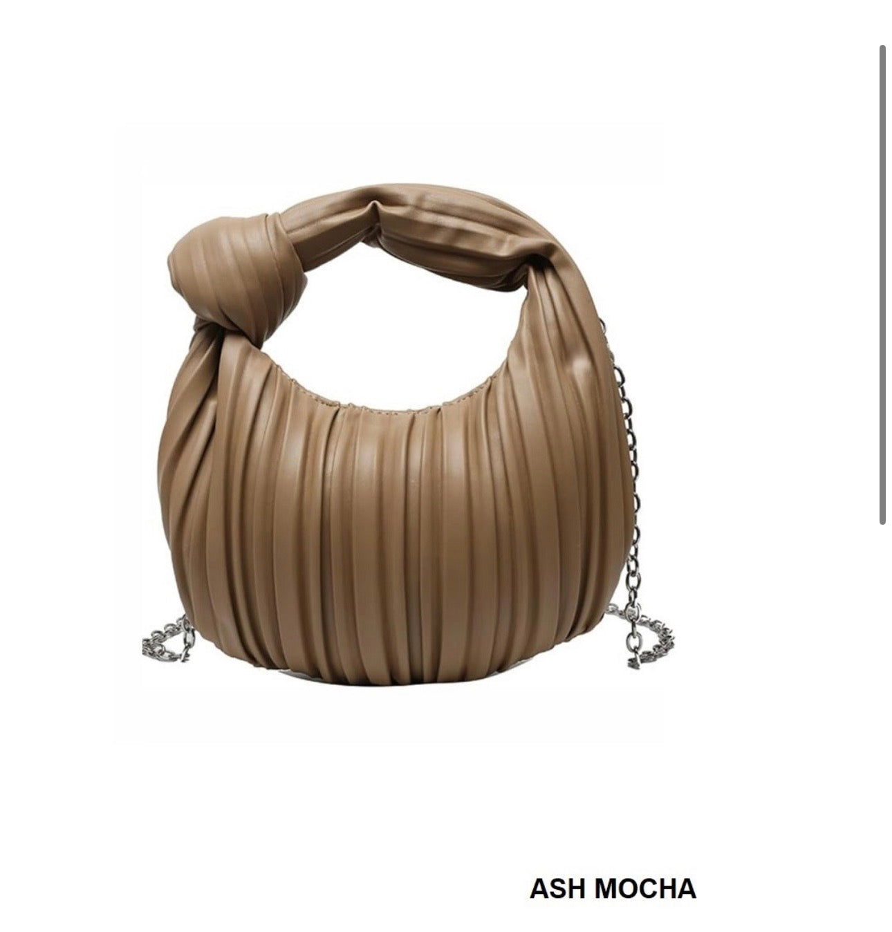 Vegan Leather HOBO Pleated Shoulder Handbag