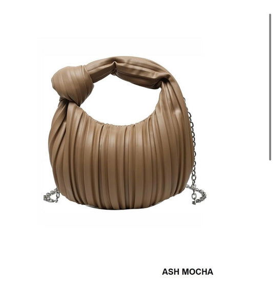 Vegan Leather HOBO Pleated Shoulder Handbag