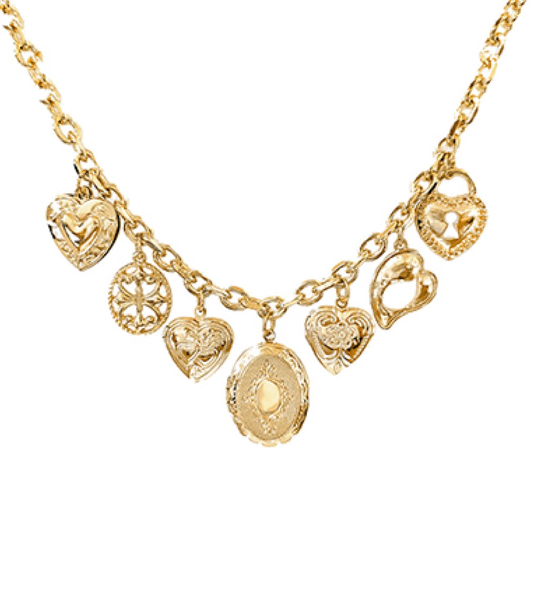 Oval Locket & Heart Necklace