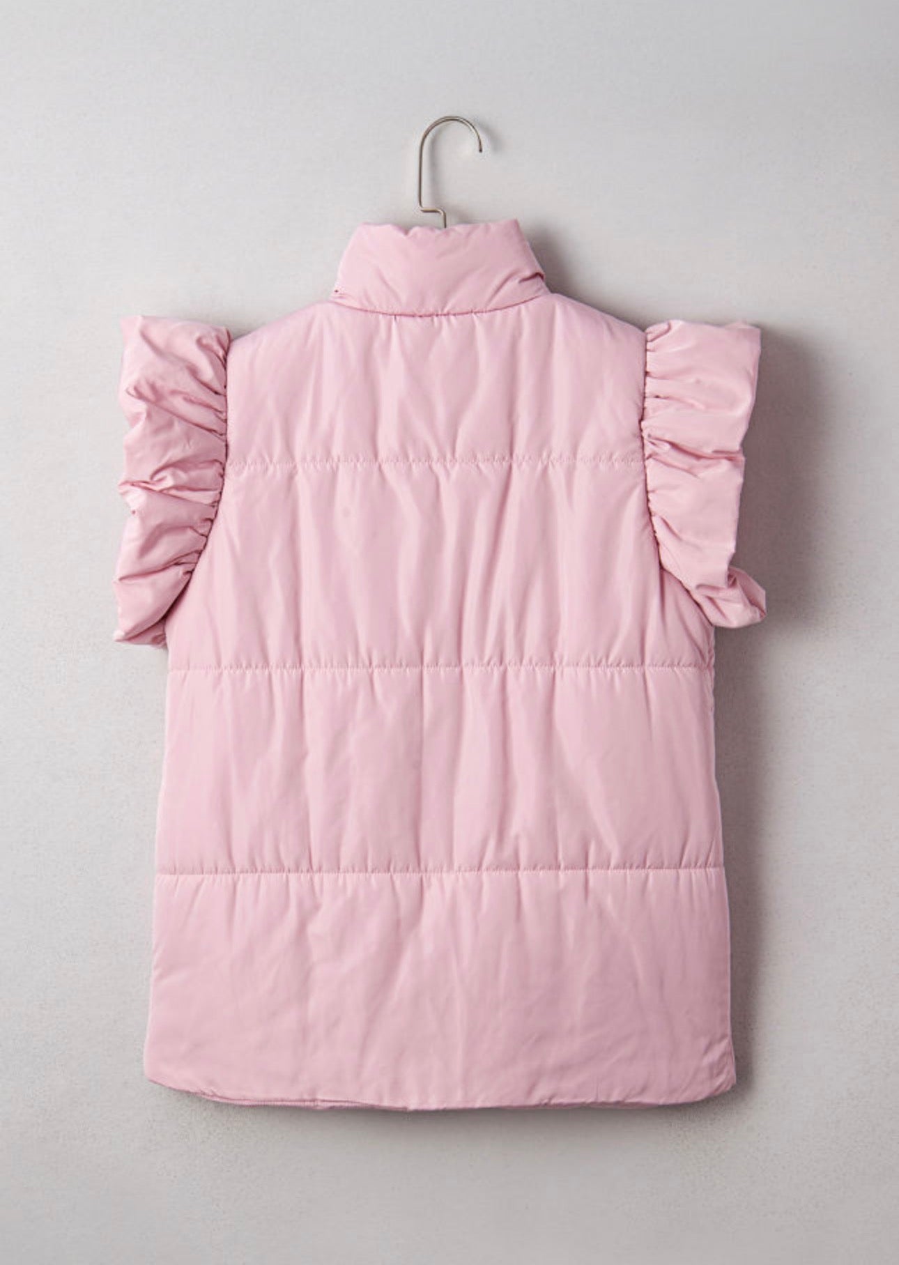 Ruffle Sleeve Puffer Vest