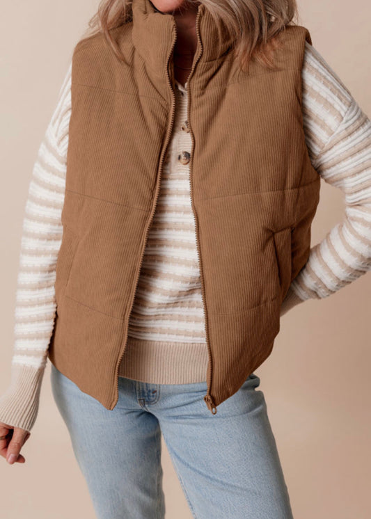 Corduroy Puffer Vest