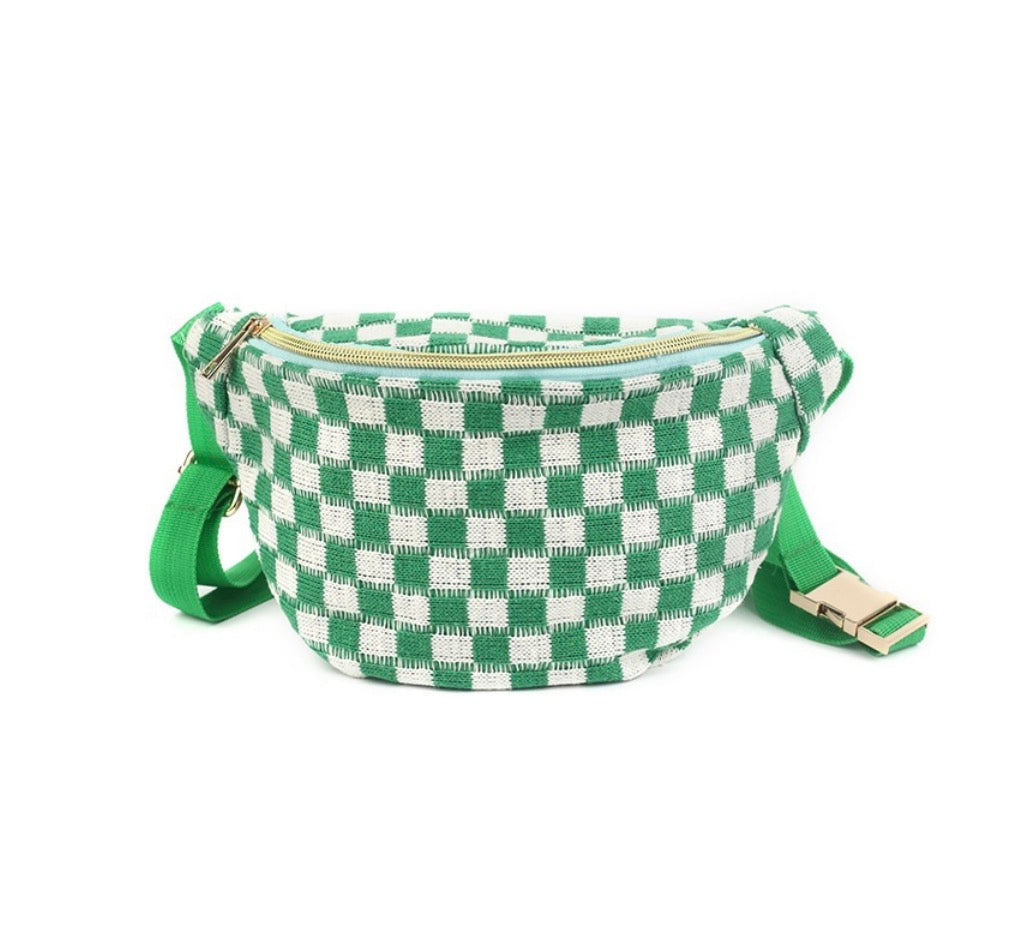 Checkered Waist Crossbody Sling Bag