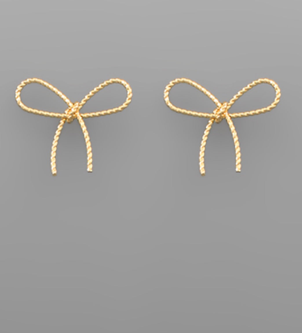 Textured Wire Bow Earrings